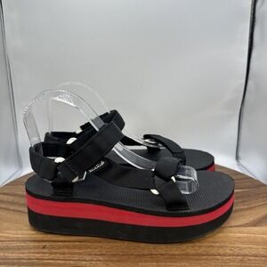 Teva Universal Flatform Sandals Platform Black Red Casual 1008844 Women's 8